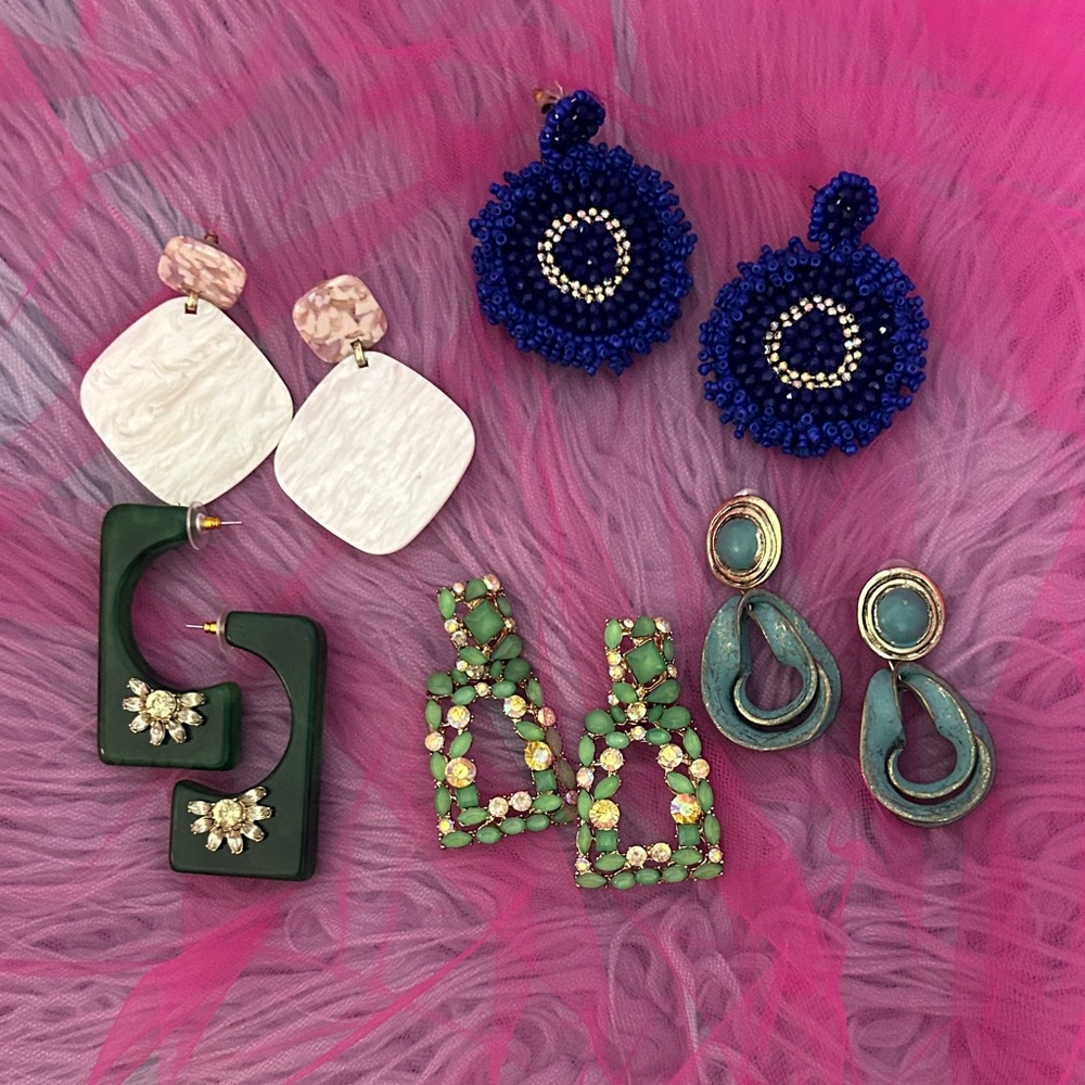 💯🌹Colorful Statement Earrings Bundle